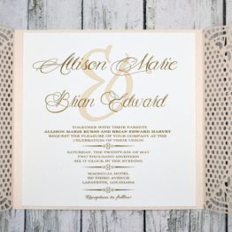 Wedding Invitation Rose and Gold Thermography (Raise Ink)
